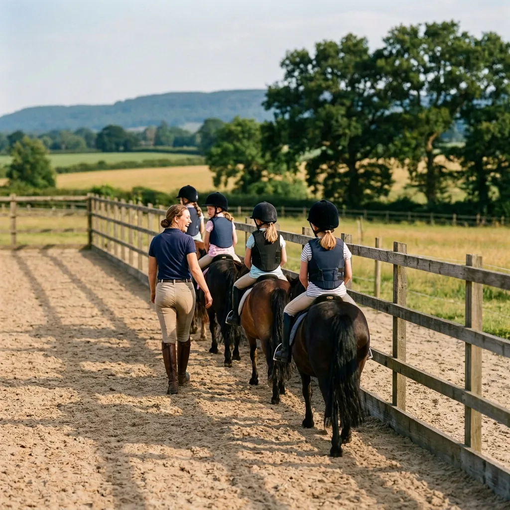 Cours de poney à Rochessauve, Ardèche